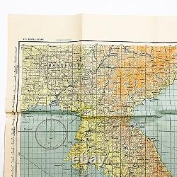 WWII RESTRICTED 1945 US Army Air Forces Special Air Navigator Map of Japan Relic