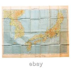 WWII RESTRICTED 1945 US Army Air Forces Special Air Navigator Map of Japan Relic