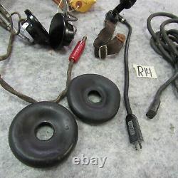 WWII R-14 Head Set throat mike push to talk Army Air Corps Signal Corps (R14)