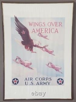 WWII Recruiting Poster Wings Over America Air Corps U. S. Army 1939 Tom Woodburn