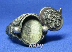 WWII Sterling Army Air Forces Photo Locket Ring SIZE 11 1/2