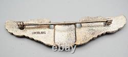 WWII Sterling Army Air Forces Pilot Full Size 3 Inch Wings Badge by Meyer NICE