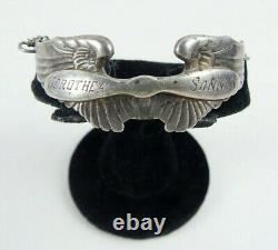 WWII Sterling Silver Army Air Corp Wings Sweetheart Bracelet Engraved