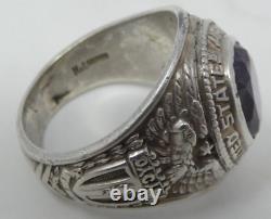 WWII Sterling Silver Army Air Force Ring OCS 1944I San Antonio Purple Stone 10.5
