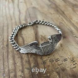 WWII Sterling Silver Bracelet Pilot Wing WW2 US Army Air Forces Sweetheart