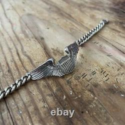 WWII Sterling Silver Bracelet Pilot Wing WW2 US Army Air Forces Sweetheart