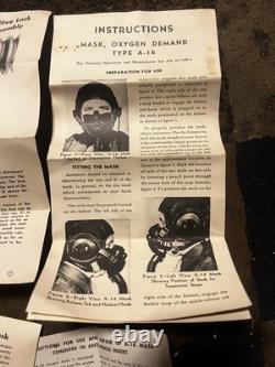WWII Type A-14 Oxygen Mask MED Army Air Force AAF IN BOX NOS with manuals