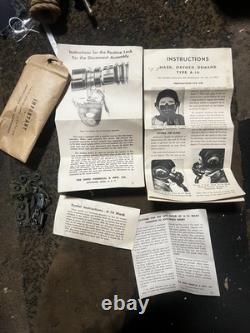 WWII Type A-14 Oxygen Mask MED Army Air Force AAF IN BOX NOS with manuals