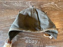 WWII USAAF A-9 Flight Cap Helmet Liner Army Air Forces Pilot Hat Vintage