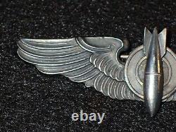 WWII USAAF Army Air Force Bombardier Badge Wings Balfour Sterling 3 LGB Orig