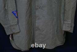 WWII USAAF Army Air Force Radio Specialist Sergeant OD Gas Flap Wool Shirt 15x32