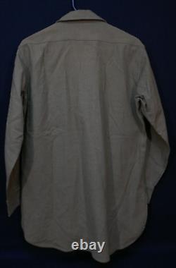 WWII USAAF Army Air Force Radio Specialist Sergeant OD Gas Flap Wool Shirt 15x32