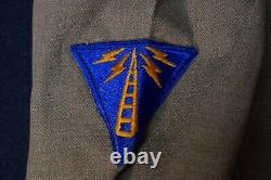 WWII USAAF Army Air Force Radio Specialist Sergeant OD Gas Flap Wool Shirt 15x32