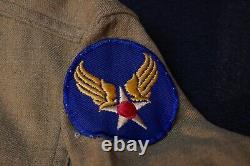 WWII USAAF Army Air Force Radio Specialist Sergeant OD Gas Flap Wool Shirt 15x32