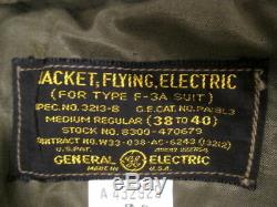 WWII USAAF Army Air Force Type F-3 Electric Flying Suit (Jacket & Pants Set) NOS