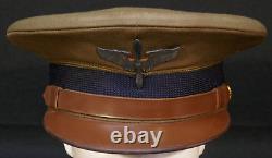 WWII USAAF Army Air Forces Aviation Cadet Service Visor Hat 7 3/8,'H. F. GRUVER
