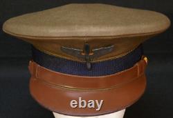 WWII USAAF Army Air Forces Aviation Cadet Service Visor Hat 7 3/8,'H. F. GRUVER
