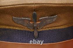 WWII USAAF Army Air Forces Aviation Cadet Service Visor Hat 7 3/8,'H. F. GRUVER