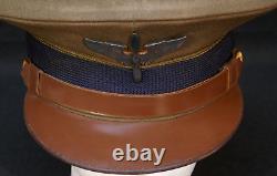 WWII USAAF Army Air Forces Aviation Cadet Service Visor Hat 7 3/8,'H. F. GRUVER