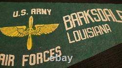 WWII USAAF Army Air Forces Barksdale Field Louisiana LA Pennant Wool Souvenir VR
