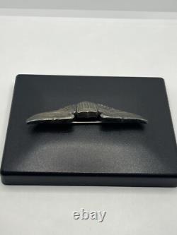 WWII USAAF Military Army Air Force Pilot wings sterling silver brooch pin