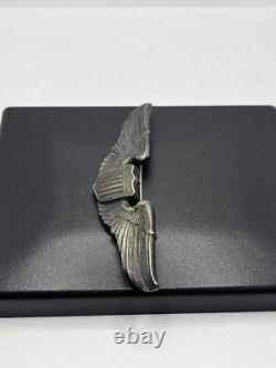 WWII USAAF Military Army Air Force Pilot wings sterling silver brooch pin