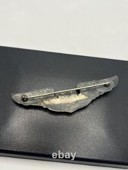 WWII USAAF Military Army Air Force Pilot wings sterling silver brooch pin