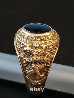 WWII USAAF Solid 10K Gold Pilot Officer Ring Army Air Corp Craig Field Bomber