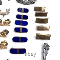 WWII USAAF U. S. Army Air Force Pilot Flight Wings Ribbon Bars Various Pins LOT
