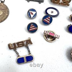 WWII USAAF U. S. Army Air Force Pilot Flight Wings Ribbon Bars Various Pins LOT