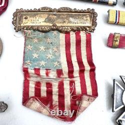 WWII USAAF U. S. Army Air Force Pilot Flight Wings Ribbon Bars Various Pins LOT