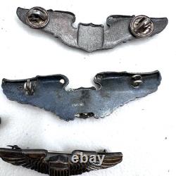 WWII USAAF U. S. Army Air Force Pilot Flight Wings Ribbon Bars Various Pins LOT
