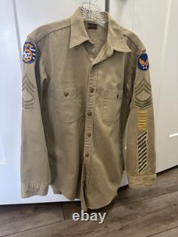 WWII USAAF Uniform 5th Air Force CBI Patch Chevrons Sergeant Shirt Dickies Army