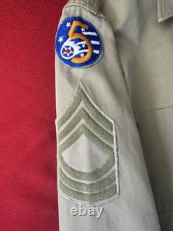 WWII USAAF Uniform 5th Air Force CBI Patch Chevrons Sergeant Shirt Dickies Army
