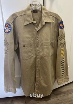 WWII USAAF Uniform 5th Air Force CBI Patch Chevrons Sergeant Shirt Dickies Army