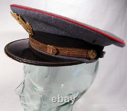WWII USAAF United States Army Air Force Officers Blue Wool Dress Visor Cap