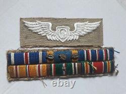 WWII USAAF glider pilots khaki wings and custom made ribbon bar dfc air medal