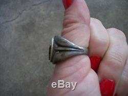 WWII USA US Army Air Force pilot wings sterling ring 10