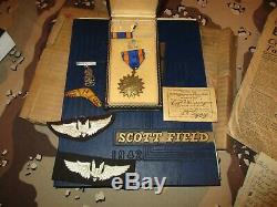 WWII US 13th Army Air Force Gunners Uniform Medal Paperwork Grouping Named