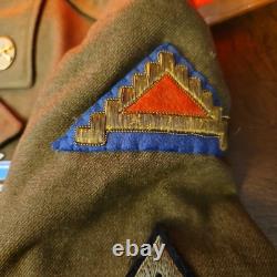 WWII US 7th Army bullion patch Staff SGT JACKET Sterling Pin Infantry Air Force