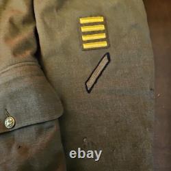 WWII US 7th Army bullion patch Staff SGT JACKET Sterling Pin Infantry Air Force