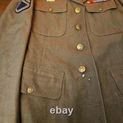 WWII US 7th Army bullion patch Staff SGT JACKET Sterling Pin Infantry Air Force