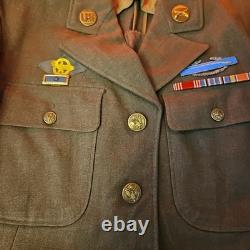 WWII US 7th Army bullion patch Staff SGT JACKET Sterling Pin Infantry Air Force