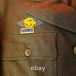 WWII US 7th Army bullion patch Staff SGT JACKET Sterling Pin Infantry Air Force