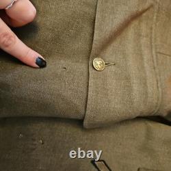 WWII US 7th Army bullion patch Staff SGT JACKET Sterling Pin Infantry Air Force