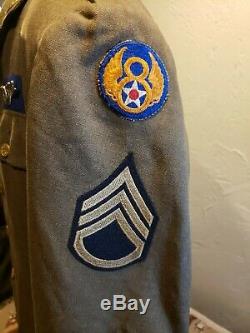 WWII US 8th Army Air Force Blue Back Wing Uniform with Research