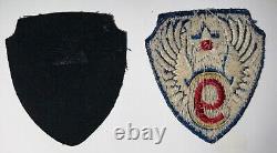 WWII US 9th Army Air Force AAF British Made Wool & Silk 5 Patch Types + 2 Hankie