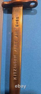 WWII US 9th Army Air Force Kitzingen Base Letter Opener Faye Waggoner