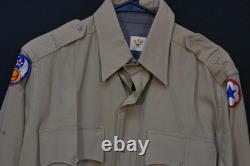 WWII US 9th Army Air Force & Service Forces Khaki Officers Grade Shirt, Patches