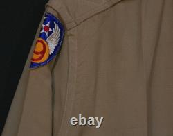 WWII US 9th Army Air Force & Service Forces Khaki Officers Grade Shirt, Patches